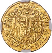 2 Ducats - Philip II DVCATVS reverse, Netherlands, 1581-1583 reverse image