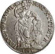 3 Gulden - Batavian Republic West Friesland, Netherlands, 1795-1796 reverse image
