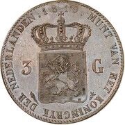 3 Gulden - Willem I Pattern, Netherlands, 1819 reverse image