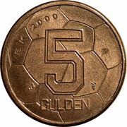 5 Gulden - Beatrix European Football Championship reverse image