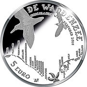 5 Euros - Willem-Alexander Wadden Sea; Silver, Netherlands, 2016 reverse image