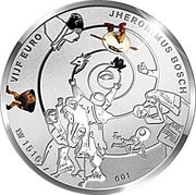 5 Euros - Willem-Alexander Jheronimus Bosch, 500th Anniversary, Netherlands, 2016 reverse image
