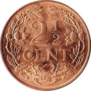 2½ Cents, Netherlands, 1956-1965 reverse image