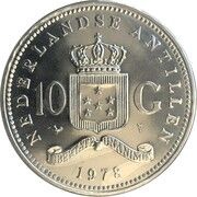 10 Gulden - Juliana Bank of Netherlands Antilles, Netherlands, 1978 reverse image