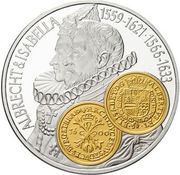 10 Gulden - Beatrix Isabella and Albrecht Double Albertin, Netherlands, 2001 reverse image