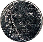 50 Cents - Elizabeth II 4th Portrait; Orc, New Zealand, 2003 reverse image