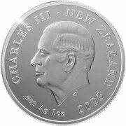 1 Dollar - Charles III 1st Portrait - Piwakawaka obverse image