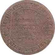1 Penny Hurley, J. and Co., Wanganui, New Zealand, 1853 reverse image