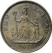 1 Penny Pattern, New Zealand, 1879 reverse image