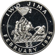 5 Dollars - Elizabeth II Iwo Jima, New Zealand, 1991 reverse image