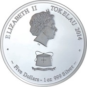 5 Dollars - Elizabeth II Pegasus; coloured obverse image
