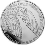 5 Dollars - Elizabeth II Australian Masked Owl, New Zealand, 2022 reverse image