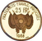 25 Francs Barbary sheep; gold essai obverse image