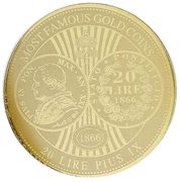 100 Francs 20 Lire Pius IX reverse image