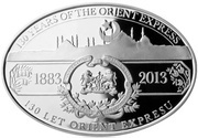 1 Dollar - Elizabeth II Orient Express; coloured, Niue, 2013 reverse image
