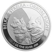 1 Dollar - Elizabeth II Belka & Strelka, Niue, 2017 reverse image