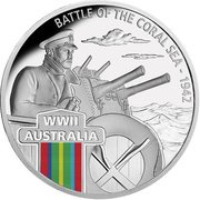 1 Dollar - Elizabeth II Battle of the Coral Sea, Niue, 2017 reverse image