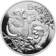 1 Dollar - Elizabeth II Cougar vs. Bear, Niue, 2022 reverse image
