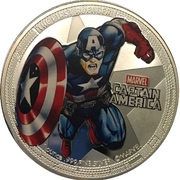 2 Dollars - Elizabeth II Captain America, Niue, 2014 reverse image