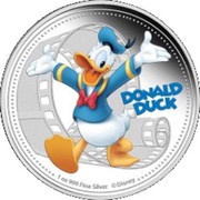 2 Dollars - Elizabeth II Donald Duck, Niue, 2014 reverse image