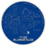 2 Dollars - Elizabeth II YT-1300 Millennium Falcon, Niue, 2017 reverse image