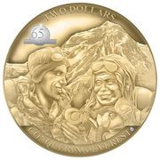 2 Dollars - Elizabeth II Conquering of Mount Everest, Niue, 2018 reverse image