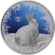 2 Dollars - Elizabeth II Snowshoe hare, Niue, 2019 reverse image