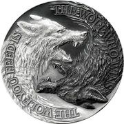 2 Dollars - Elizabeth II Two Wolves, Niue, 2021 reverse image
