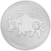 2 Dollars - Elizabeth II Year of the Ox, Niue, 2021 reverse image