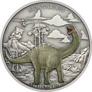 2 Dollars - Elizabeth II Brontosaurus, Niue, 2021 reverse image