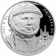 2 Dollars - Elizabeth II Yuri Gagarin, Niue, 2021 reverse image
