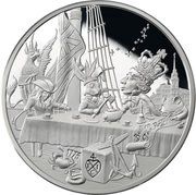 2 Dollars - Charles III Alice's Tea Party, Niue, 2023 reverse image