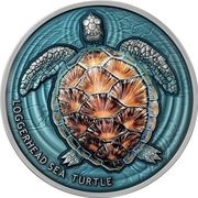 2 Dollars - Charles III Loggerhead Sea Turtle, Niue, 2023 reverse image