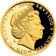 5 Dollars - Elizabeth II Sinking of the Bismarck Ship obverse image
