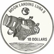 10 Dollars - Elizabeth II Luna 9, Niue, 1992 reverse image