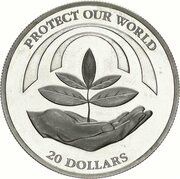 20 Dollars - Elizabeth II Protect our World, Niue, 1993 reverse image