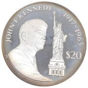 20 Dollars - Elizabeth II John F. Kennedy, Niue, 1993 reverse image