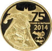 25 Dollars - Elizabeth II Batman, Niue, 2014 reverse image