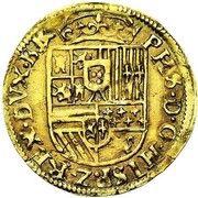 ½ Gold Real - Philip II with Portugal arms reverse image