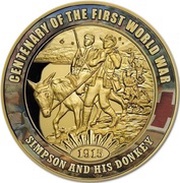 100 Dollars - Elizabeth II Simpson and his Donkey, Niue, 2015 reverse image