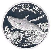 10 Won Killer Whale, North Korea, 2001 reverse image