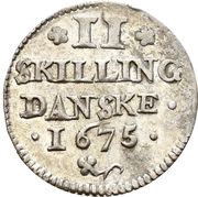 2 Skilling - Christian V reverse image