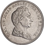 1 Speciedaler - Carl XIV, Norway, 1844 obverse image