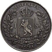 1 Speciedaler - Carl XV, Norway, 1861-1862 reverse image