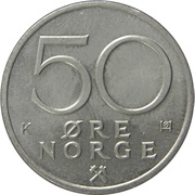 50 Øre - Olav V reverse image