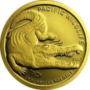 1 Dollar The Saltwater Crocodile, Palau, 2007 reverse image