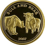 1 Dollar Bull and Bear, Palau, 2007 reverse image
