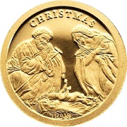 1 Dollar Christmas, Palau, 2010 reverse image