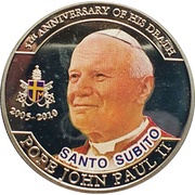 1 Dollar Santo Subito II, Palau, 2010 reverse image