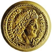 1 Dollar Theodosius gold coin, Palau, 2012 reverse image